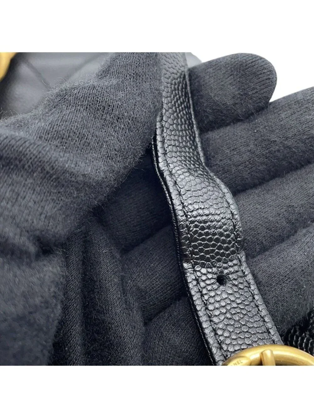 Chanel Backpack 25 Quilted CC Logo Caviar Leather